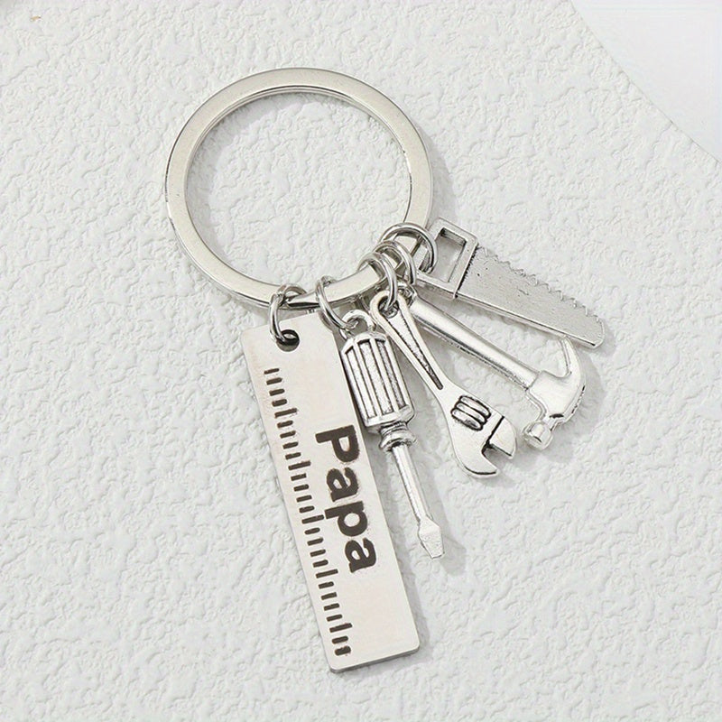 Metal Repair Tools Keychain Dad Print Key Ring Gift