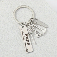 Metal Repair Tools Keychain Dad Print Key Ring Gift
