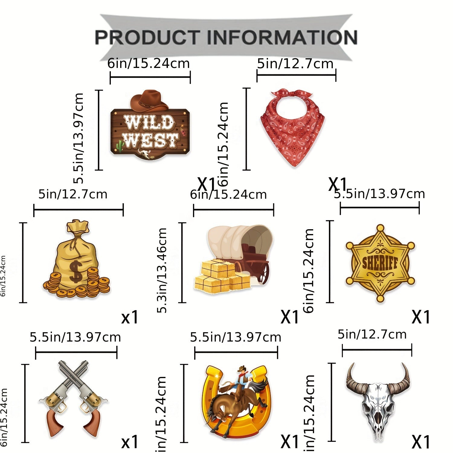Western Cowboy Party Decorations - Rodeo Banner & Cowboy Hanging Swirls
