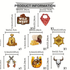 Western Cowboy Party Decorations - Rodeo Banner & Cowboy Hanging Swirls
