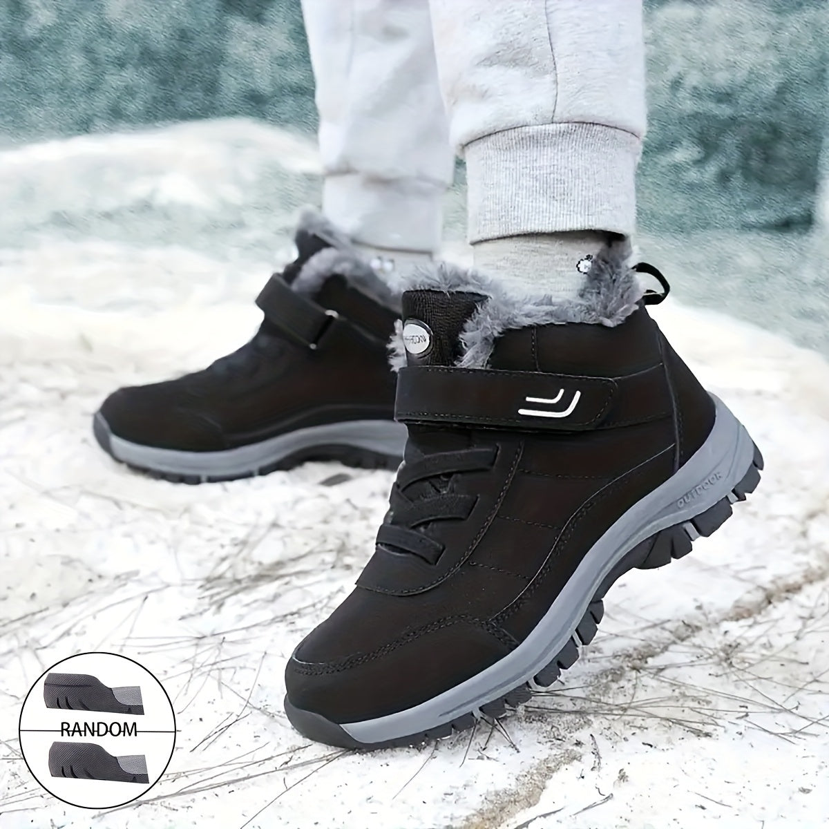 Girl's Solid Snow Boots Cozy Ankle Boots Plush Outdoor Hiking Shoes