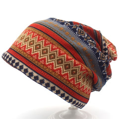 Vintage Boho Style Beanie Hat Scarf Combo