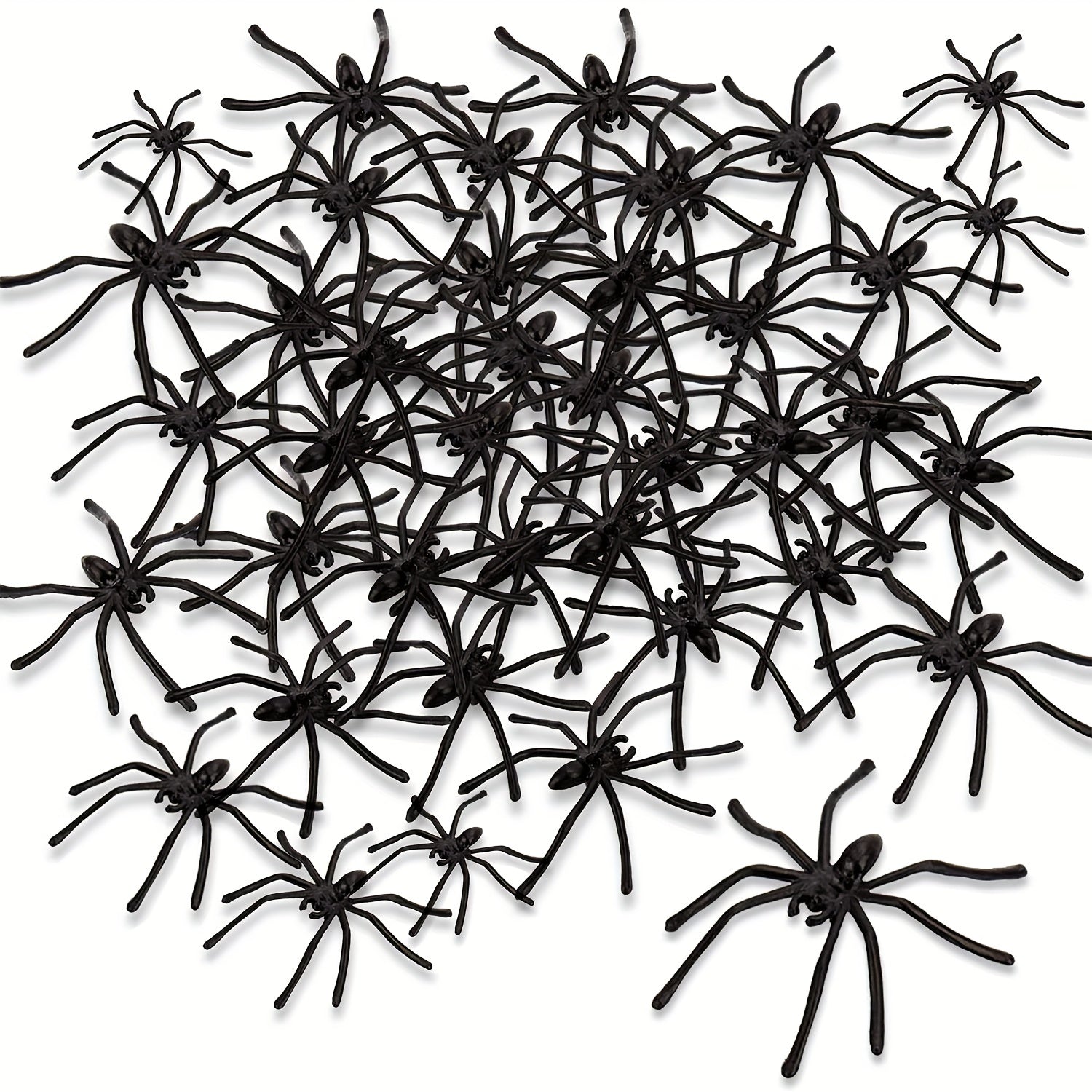 100pcs Halloween Spooky Plastic Spiders Scary Toy Kids Party Decor