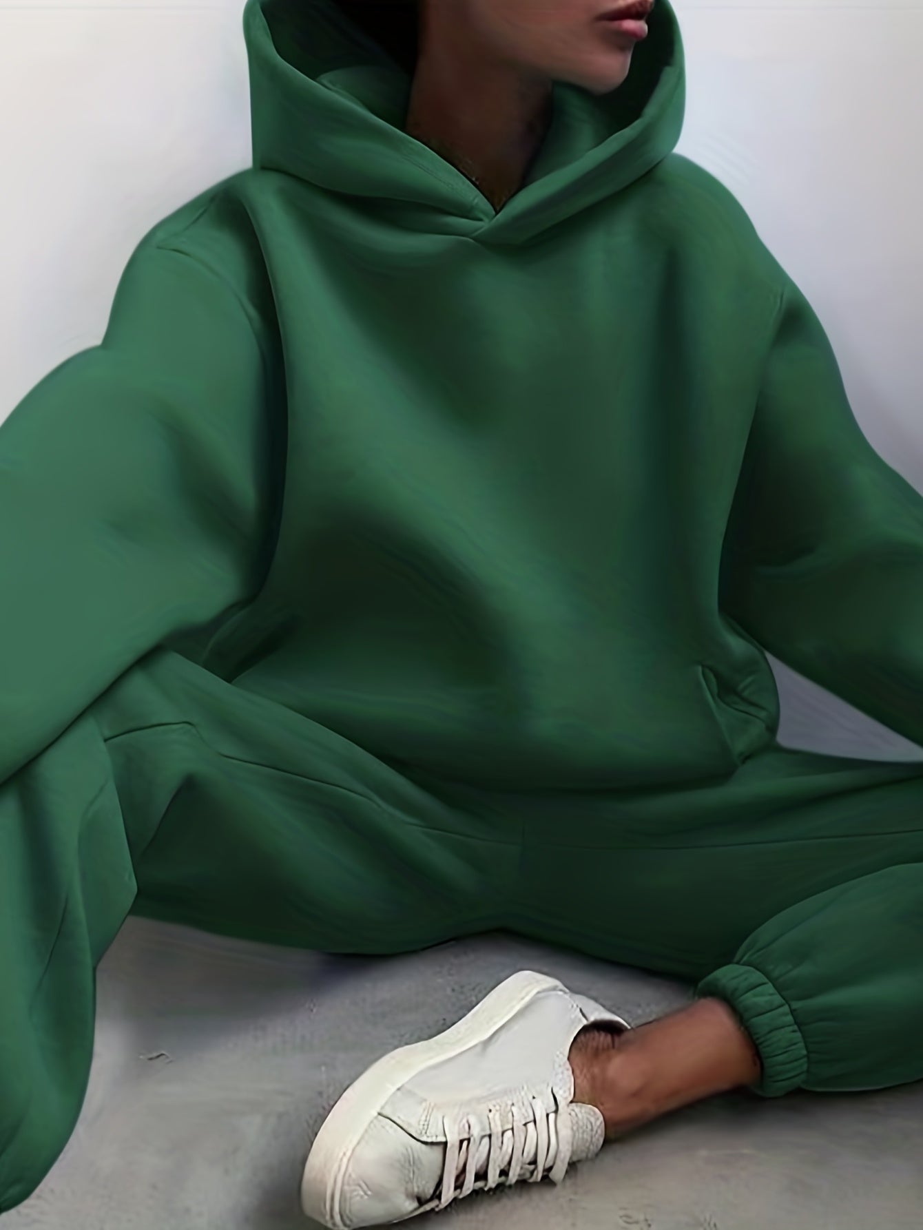 Casual Solid Two piece Set Hoodies & Jog