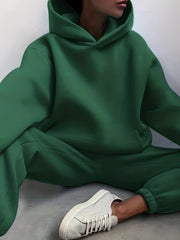 Casual Solid Two piece Set Hoodies & Jog