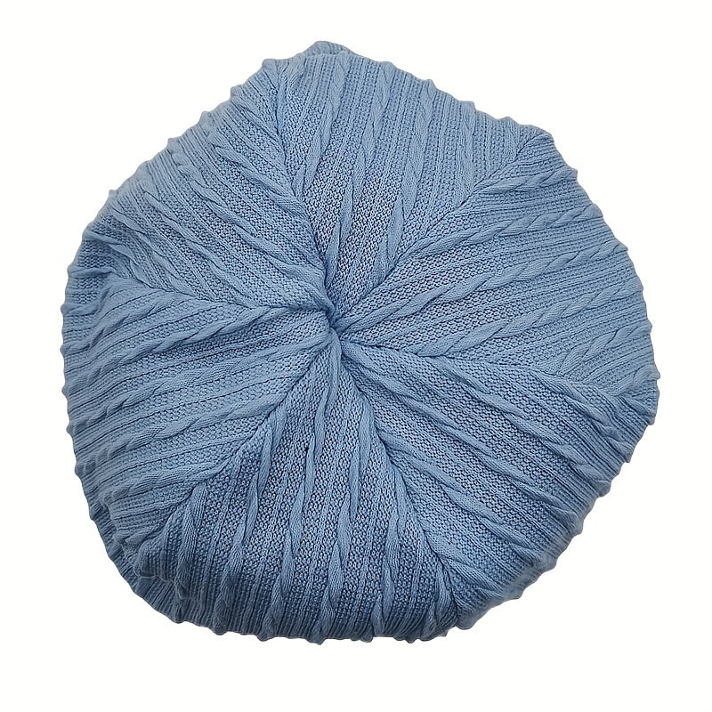 Ribbed Knitted Beanie Turban Cap Solid Elastic Skull Cap Lightweight Chemo Hats
