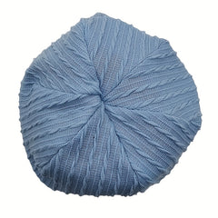 Ribbed Knitted Beanie Turban Cap Solid Elastic Skull Cap Lightweight Chemo Hats