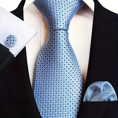 Men's Jacquard Tie Cufflink Square Scarf Business Parties