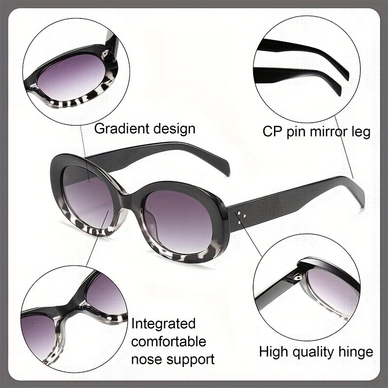 Men's Oval Frame Sunglasses UV Protection Outdoor Sports Glasses