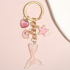 Mermaid Keychain Enamel Fish Tail Keychain Pendant