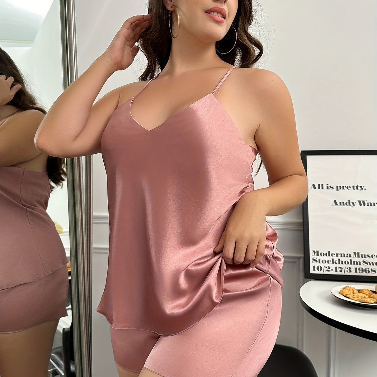  Sexy Pajama Set Halter Neck Top & Shorts