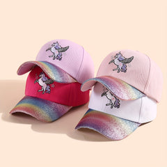 Summer Unicorn Kids Baseball Cap Embroidered Peaked Sun Hat