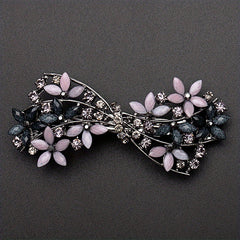 Retro Floral Hair Clip Rhinestone Daisies Barrette