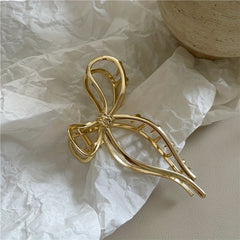 Metal Bowknot Hair Claw Clip Strong Hold Grip Hair Jaw Clip