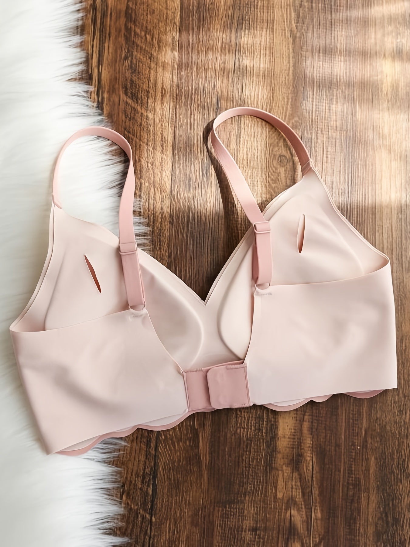 Love Pattern Wave Trim Sports Bra Comfortable Seamless Elastic Anti Sagging