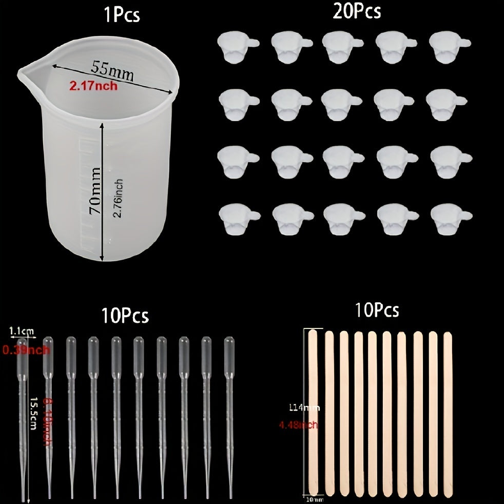 DIY Resin Jewelry Making Kit with Silicone Stir Stick & Disposable Cups