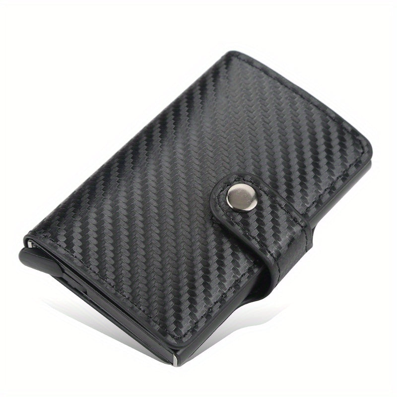 Men's Carbon Fiber Buckle Card Holder RFID Blocking