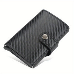 Men's Carbon Fiber Buckle Card Holder RFID Blocking