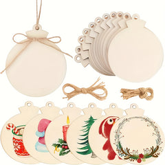 DIY Christmas Wooden Circles Blank Boards Non-toxic Ornaments Holiday Han