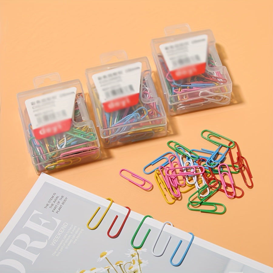 Colorful 80pcs Binder Paper Clips, 28mm Office & School Supplies