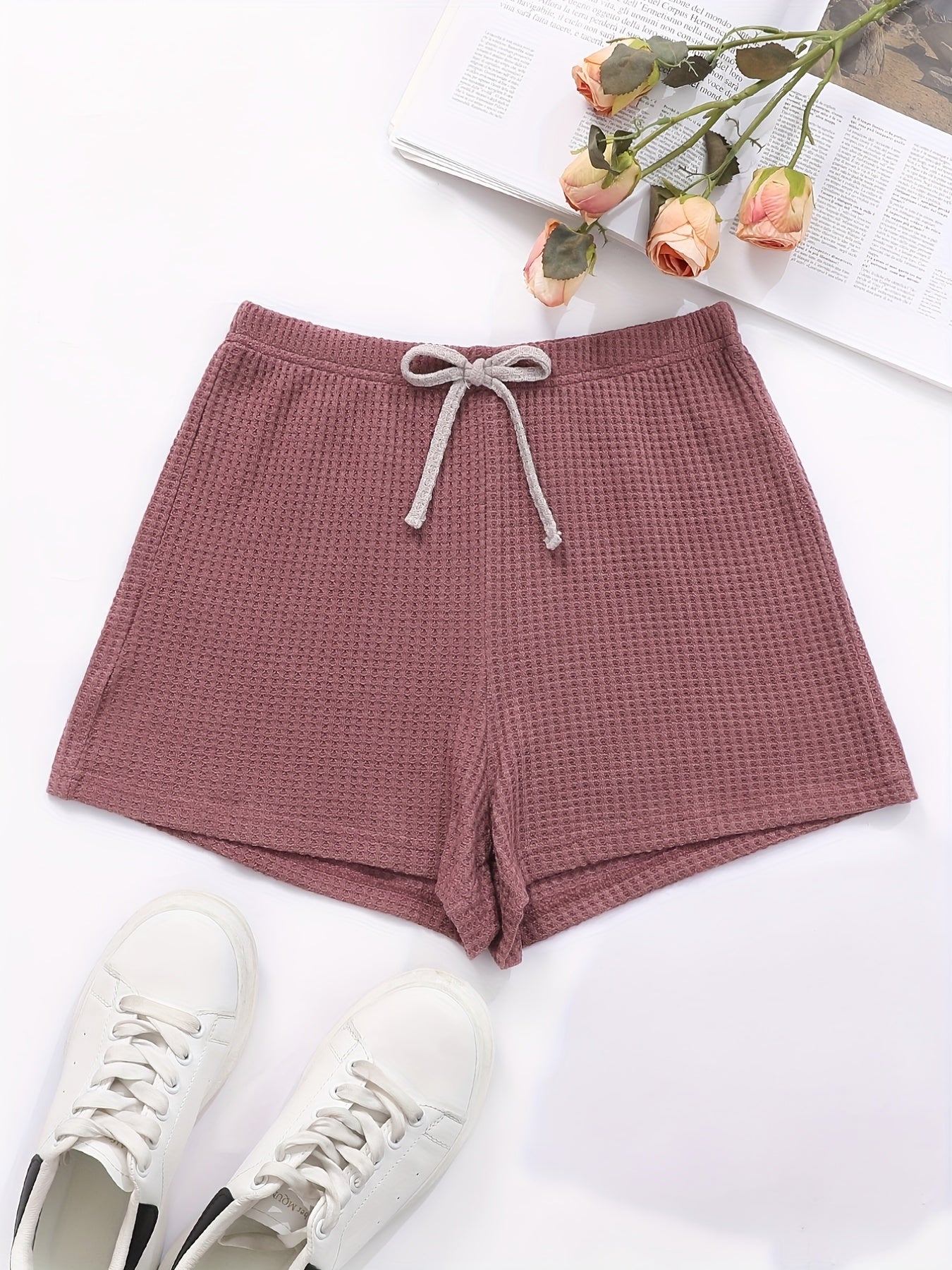 Comfy Lace Up Lounge Shorts Soft Womens Loungewear