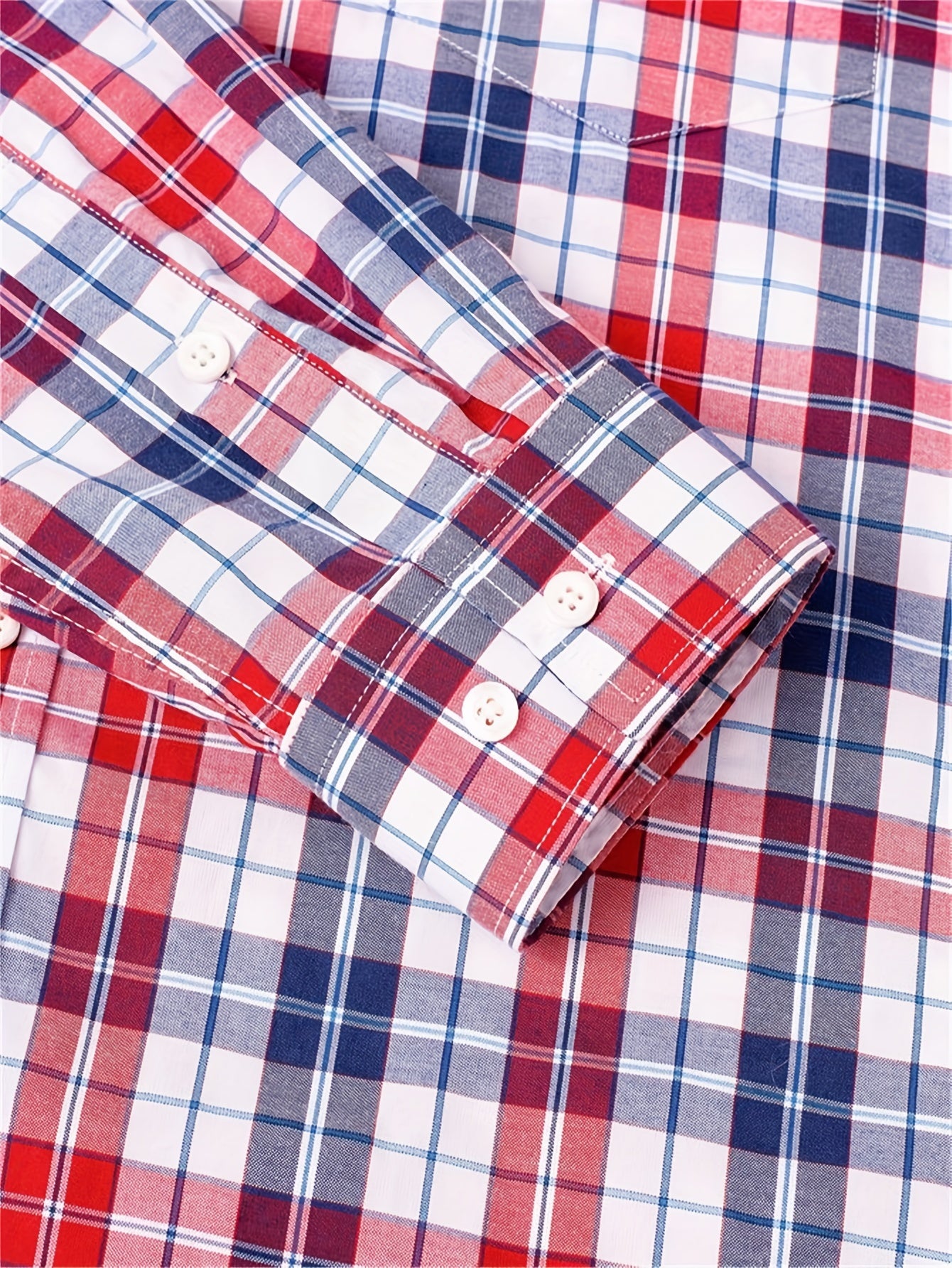 Men's Plaid Long Sleeve Shirt for Spring Autumn