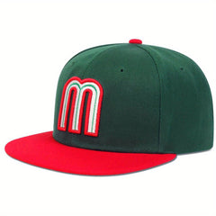 M Embroidery Snapback Hat Unisex Baseball Cap Block Sunshade Dad Hats
