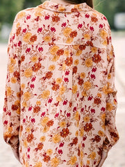  Floral Print Button Up Blouse