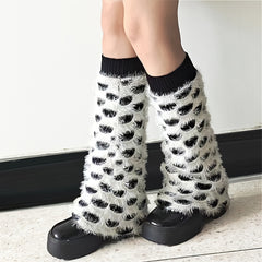 Fuzzy Leg Warmers Double Layer Knee High Socks Women's Stockings