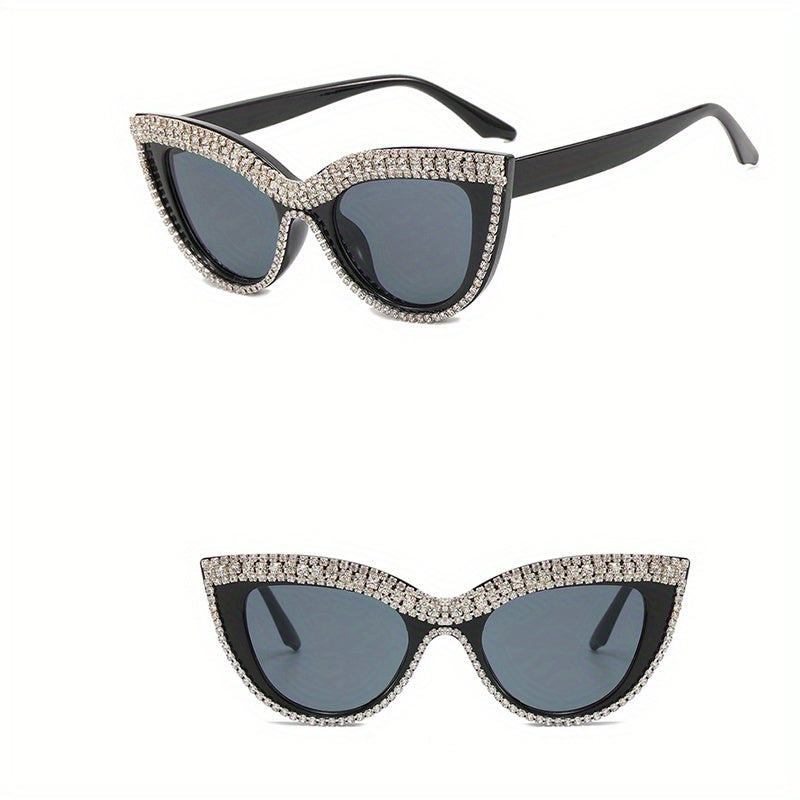 Rhinestone Cat Eye Sunglasses UV400 Protection