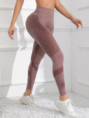 High Waist Striped Detail Sports Leggings Elastic Yoga Pants
