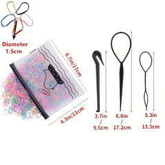 1000pcs Candy Girl's Hair Braider Rubber Band Remover