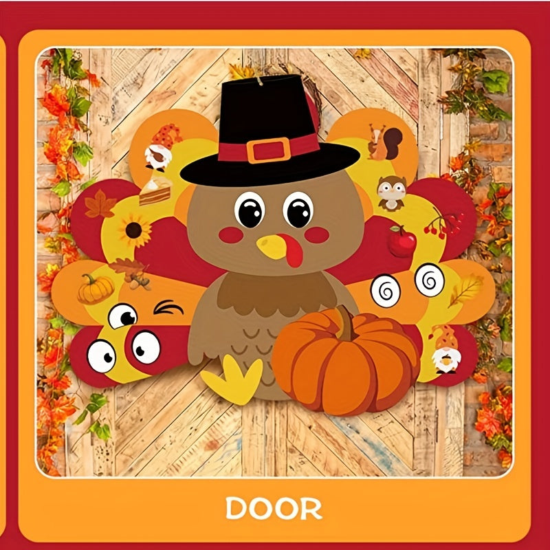 43pcs Fall Thanksgiving Turkey Pumpkin Felt Craft DIY Kit