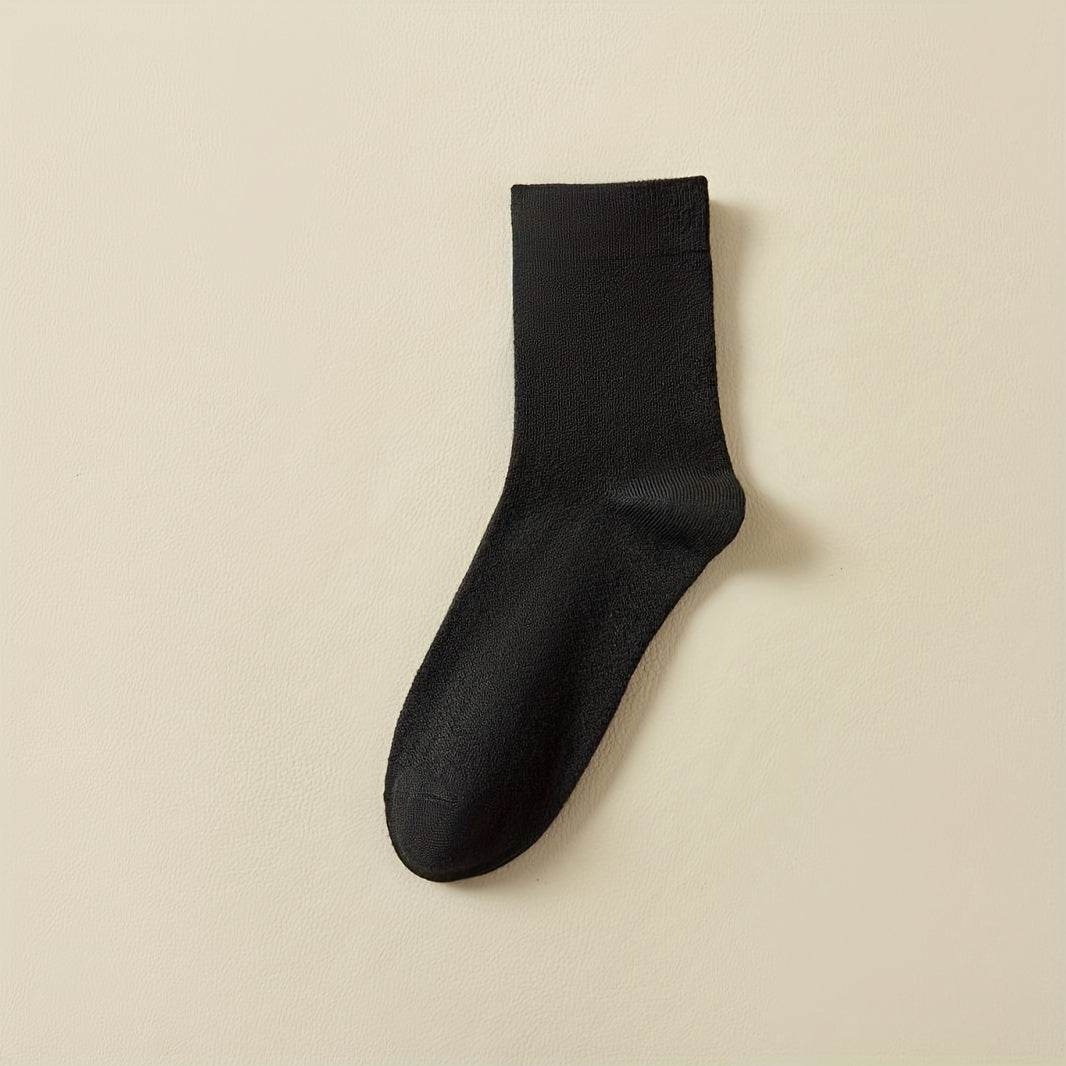 10 Pairs Solid Mid Tube Socks Women's Stockings