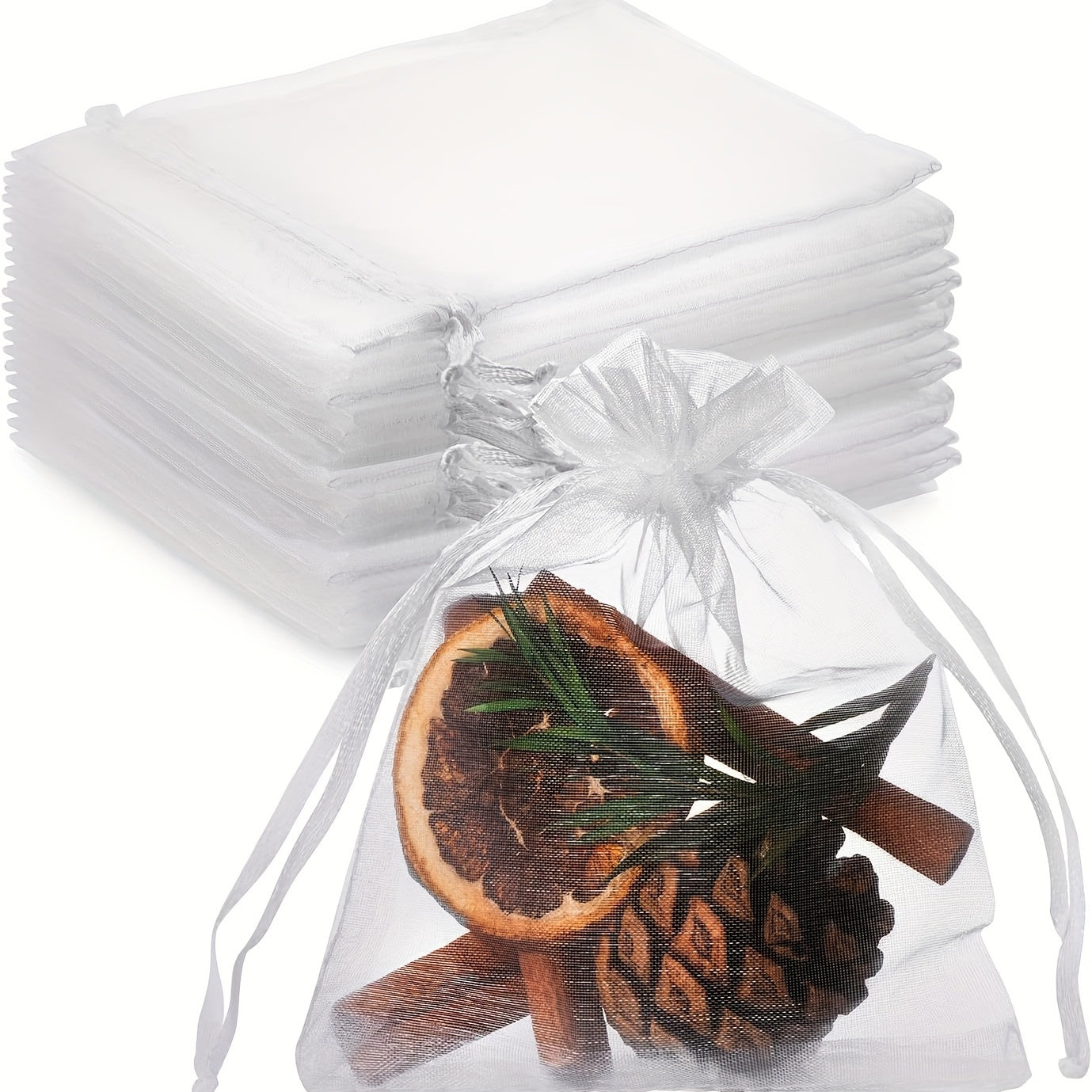 100pcs Organza Jewelry Bags Drawstring Little Mesh Gift Pouches Mini Candy Bags