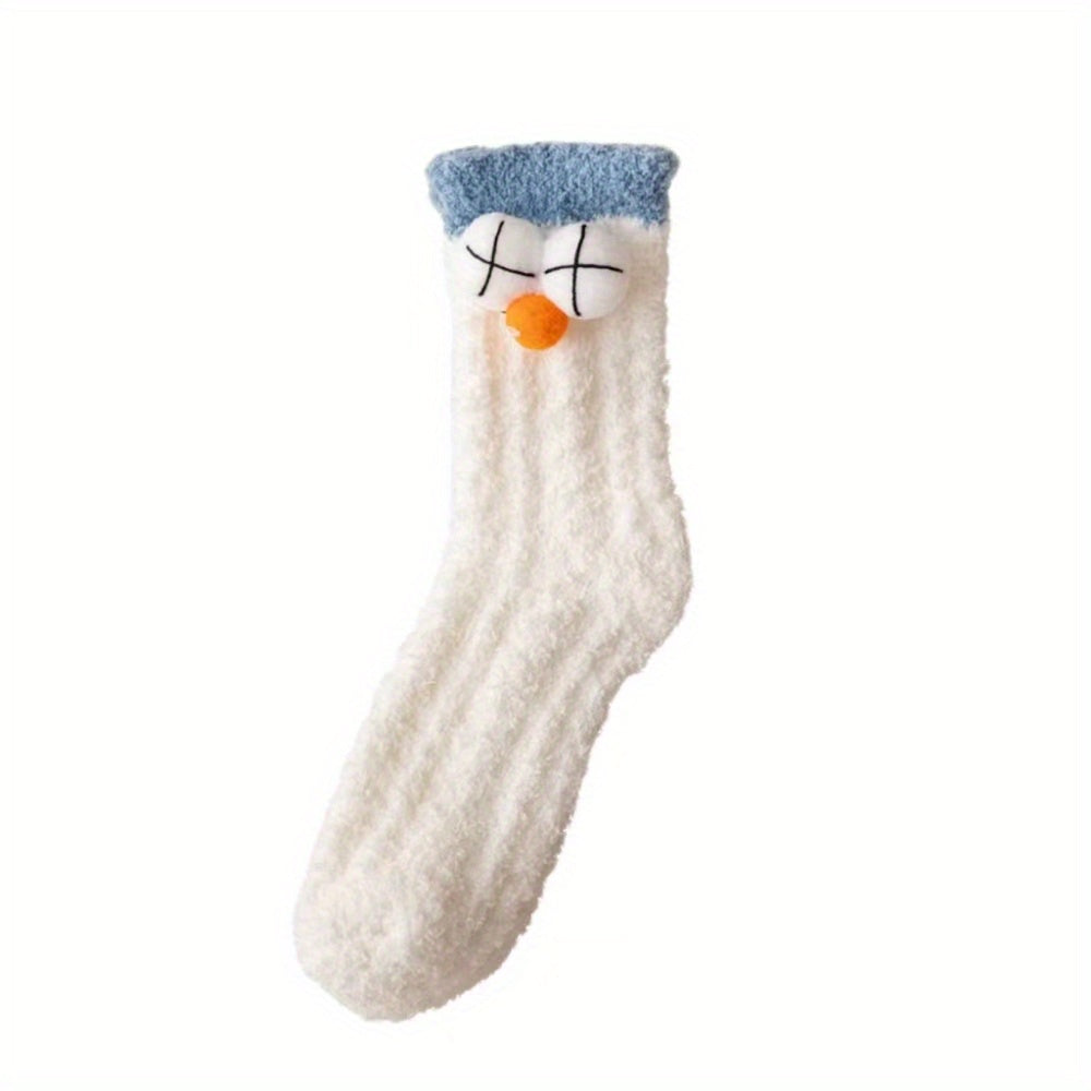 Cartoon Fuzzy Socks for Women - Comfy Mid Tube Stockings