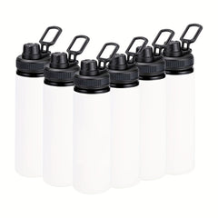6pcs Reusable 750ml Aluminum Water Bottles Lightweight Leakproof