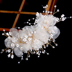 Bridal Flower Hair Clips Crystal Hairpin Pearl Comb Wedding Accessories