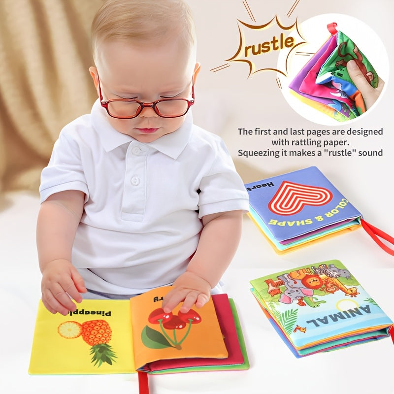 6pcs Cloth Books for Toddlers Vibrant Animal & Educational Themes
