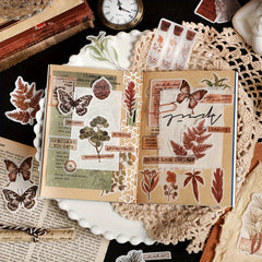 30 Vintage Plant Washi Stickers Retro Scrapbooking DIY Bullet Journal