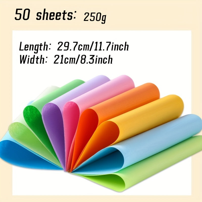 50 Sheets A4 Colored Copy Paper for DIY Projects