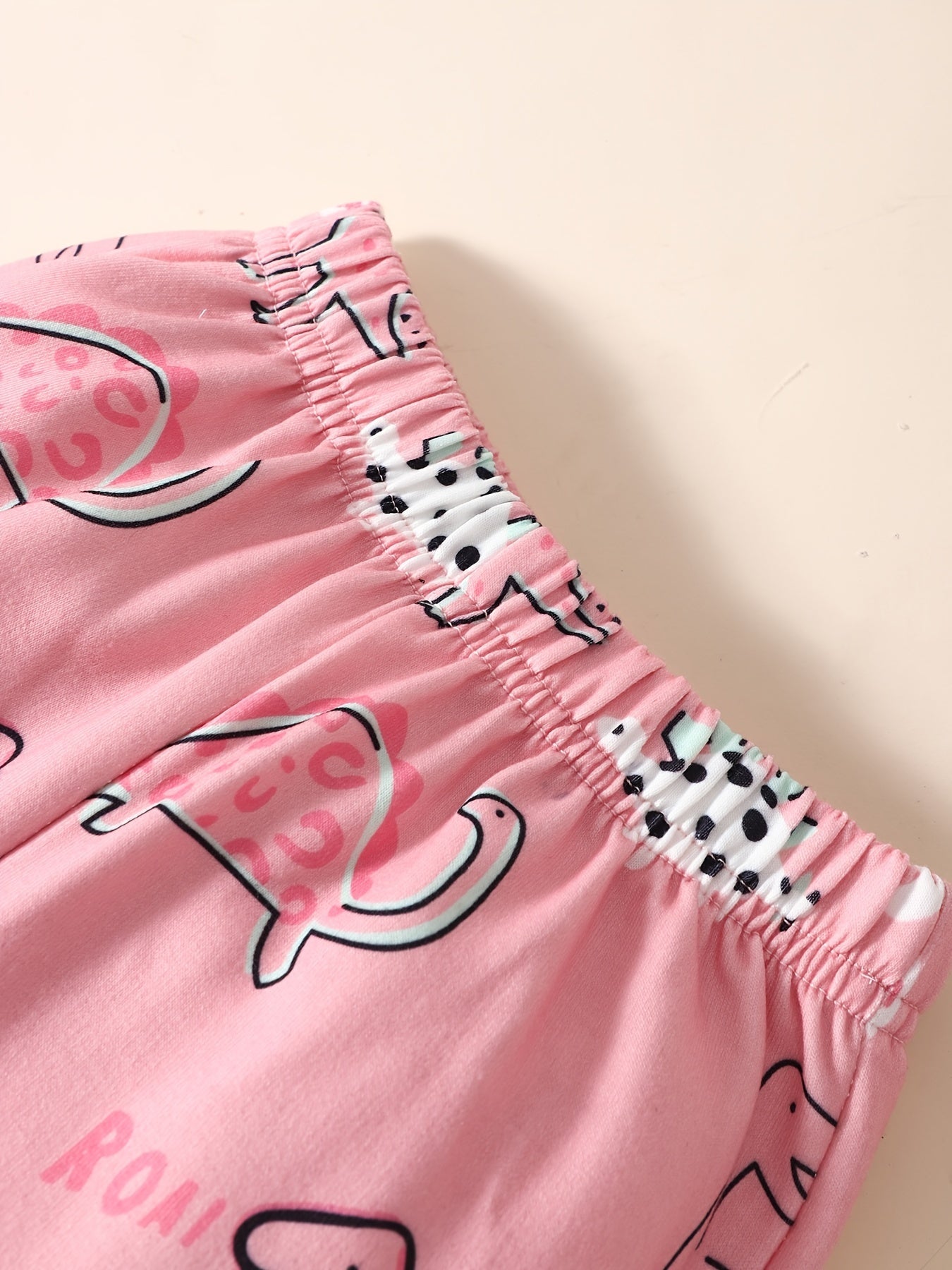 2pcs Baby Girls Dinosaur Print Top & Pant Set Kids Clothes