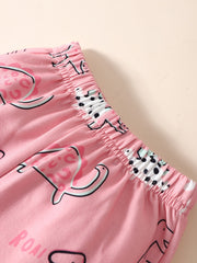 2pcs Baby Girls Dinosaur Print Top & Pant Set Kids Clothes