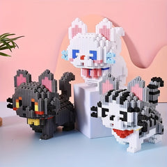 1528pcs Cartoon Cat Building Blocks Set DIY Assembly Toy for Adults and Teens