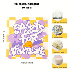 Cartoon Square Grid Notebook 14.99x14.99cm 100 Sheets