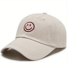 Smiling Face Embroidery Baseball Cap Lightweight Dad Hats