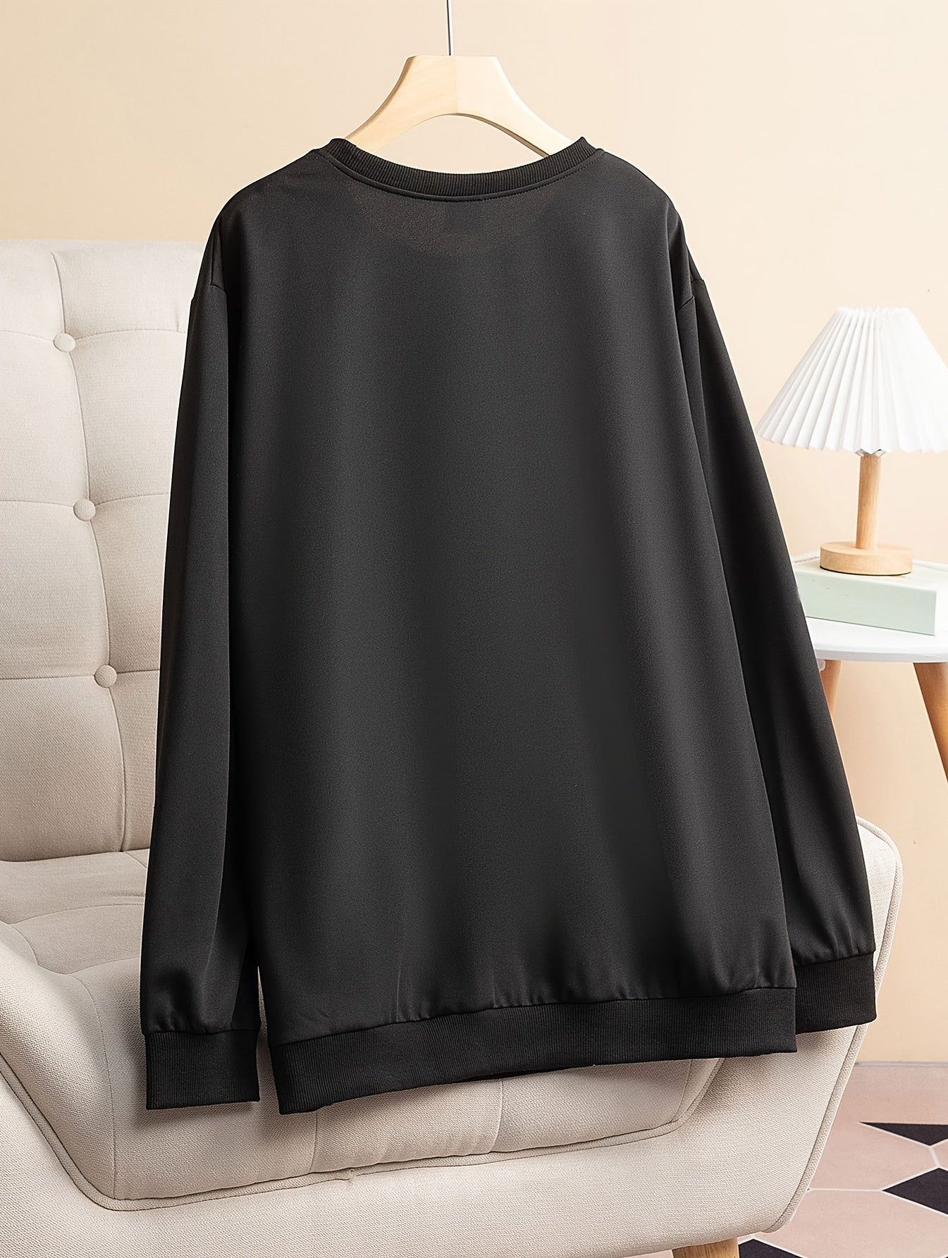  Rugby Print Long Sleeve Lounge Top Women's Sleepwear Tee