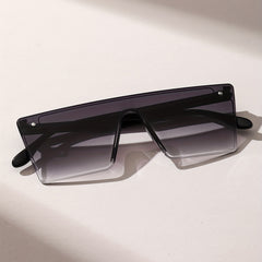 Flat Top Sunglasses Gradient Lens Rivet Decor Eyewear UV400