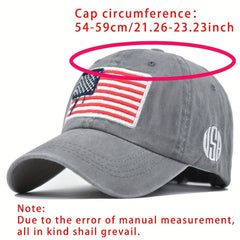 Flag Embroidery Baseball Cap Distressed Sports Hat Adjustable Sunscreen
