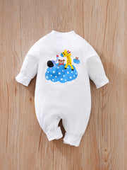 Baby Boys Animal Pattern Cotton Long Sleeve Romper Jumpsuit